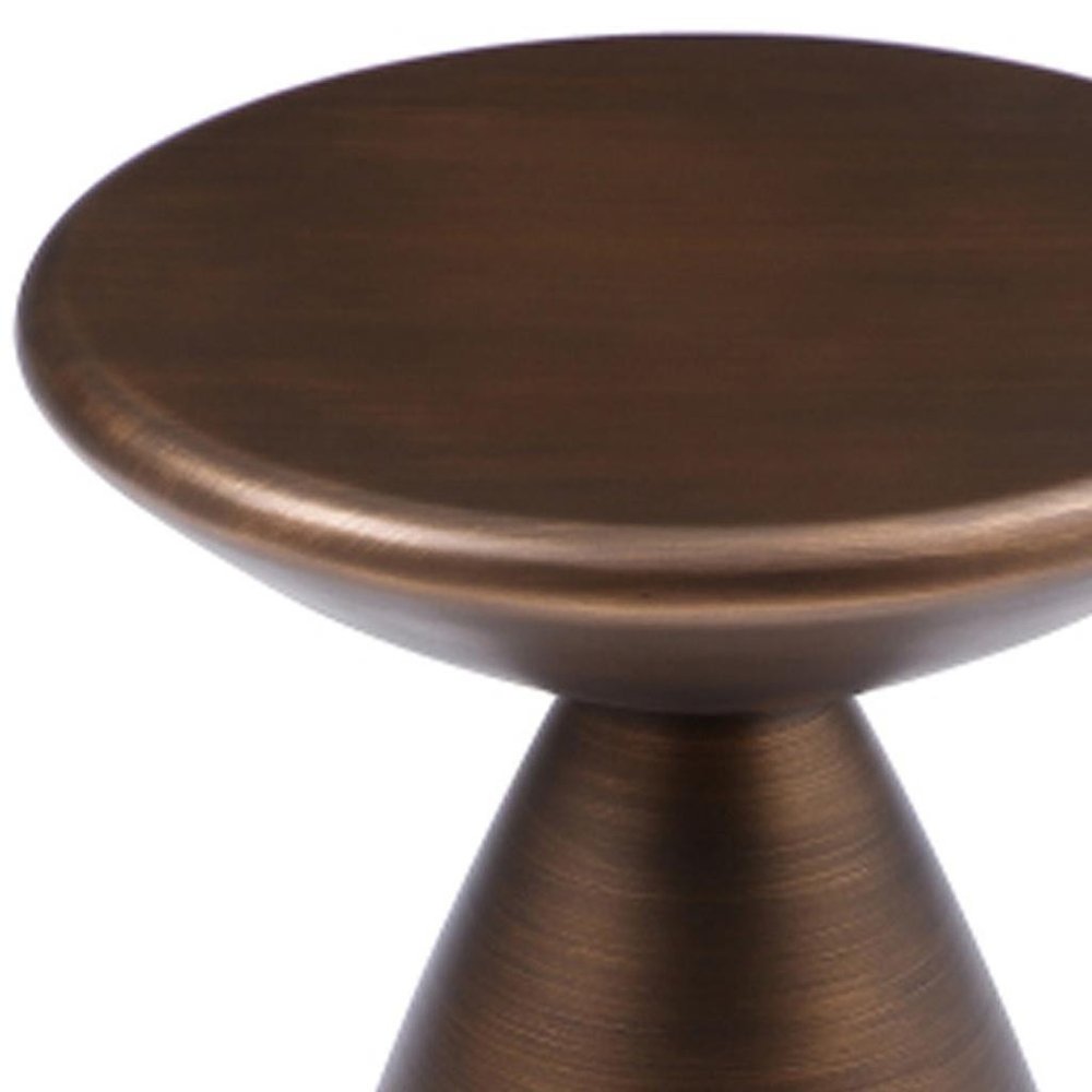 18" Black Steel Cinched High Waist Round Pedestal End Table — view 10