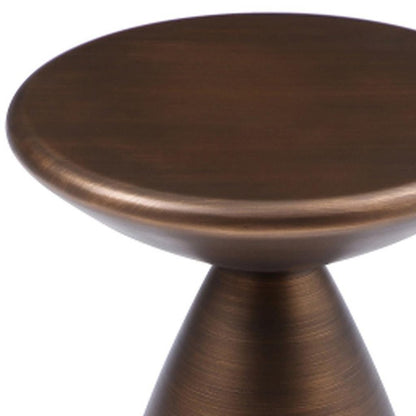 18" Black Steel Cinched High Waist Round Pedestal End Table HomeRoots