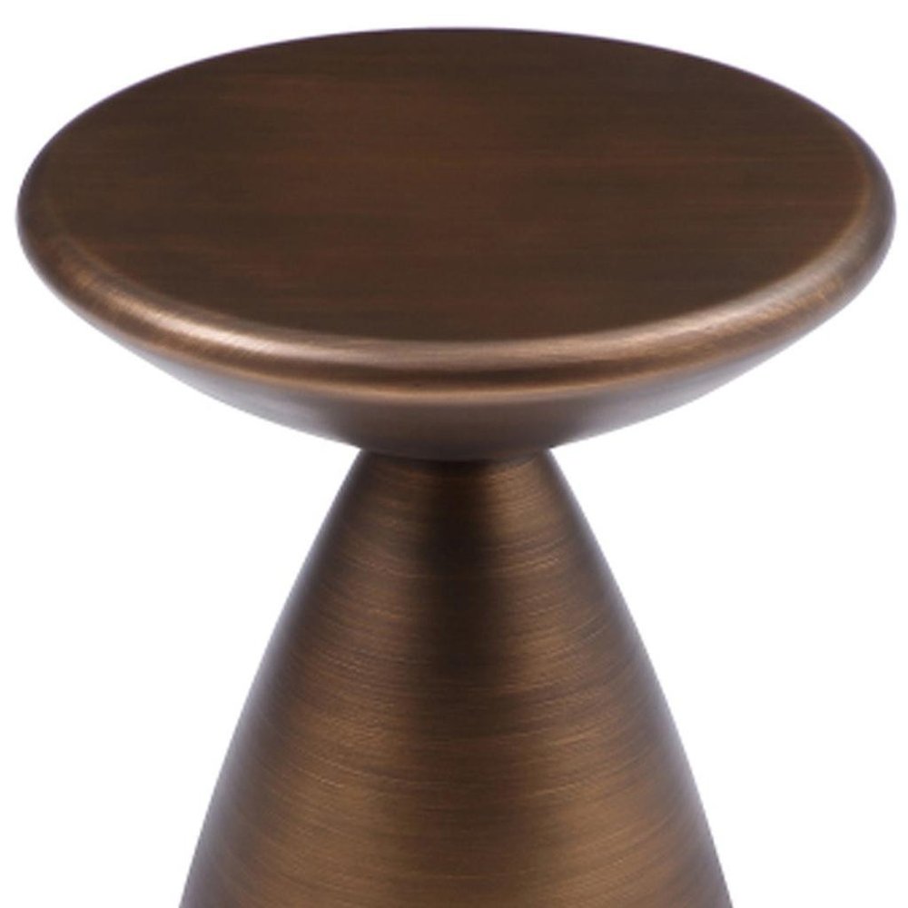 18" Black Steel Cinched High Waist Round Pedestal End Table — view 11
