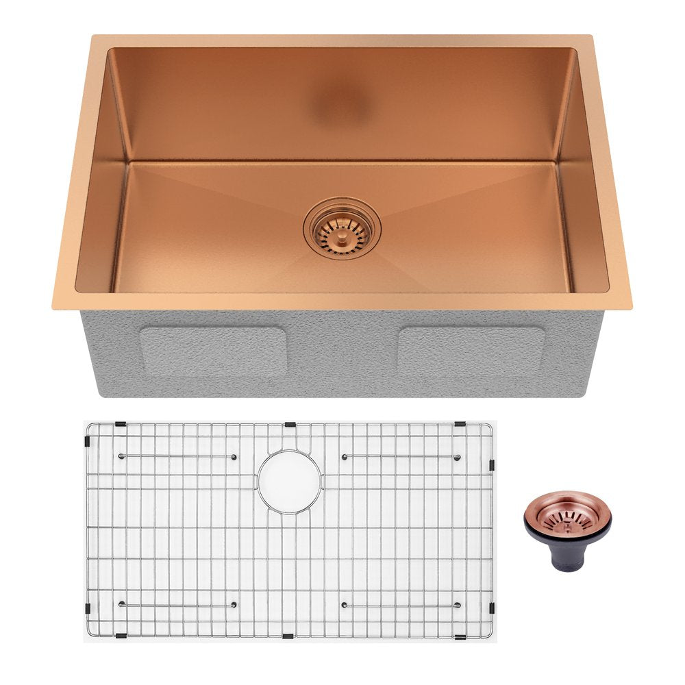 10" X 27" Rose Gold Stainless Steel Undermount Kitchen Sink — view 1