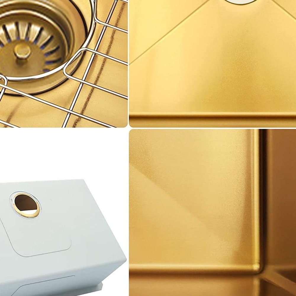 10" X 33" Gold Stainless Steel Undermount Kitchen Sink — view 5