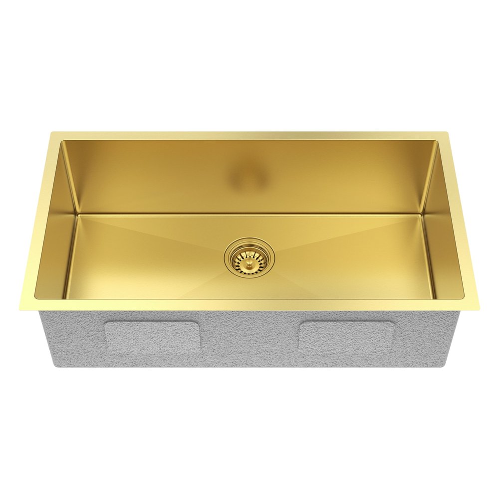 10" X 33" Gold Stainless Steel Undermount Kitchen Sink — view 6