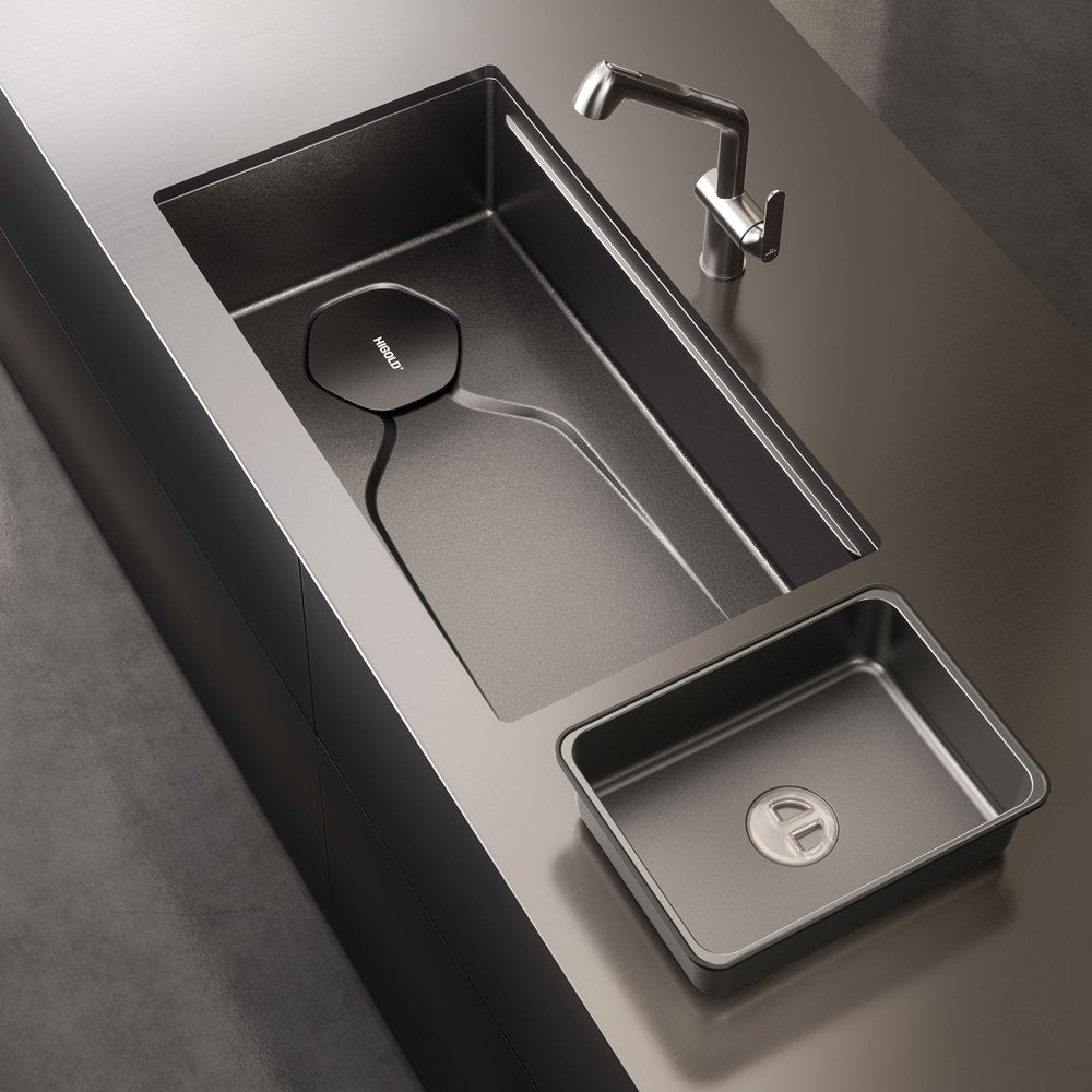 9" X 30" Black Stainless Steel Undermount Kitchen Sink — view 1