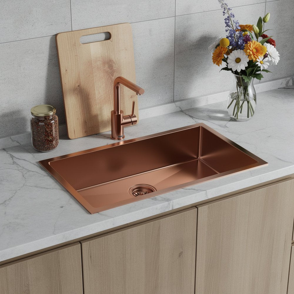 10" X 30" Gold Stainless Steel Undermount Kitchen Sink — view 5