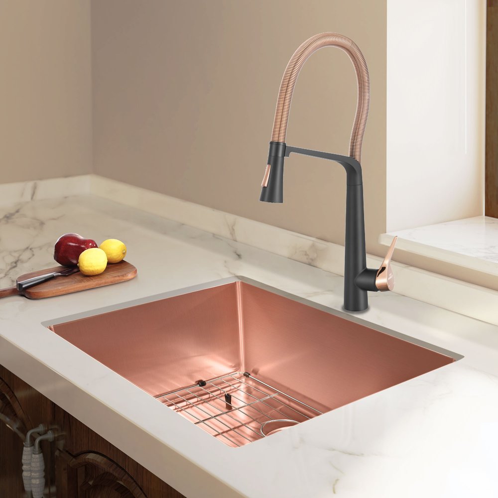 10" X 30" Gold Stainless Steel Undermount Kitchen Sink — view 1