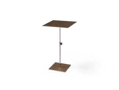 Bronze And Silver Steel Height Adjustable Square Pedestal End Table HomeRoots
