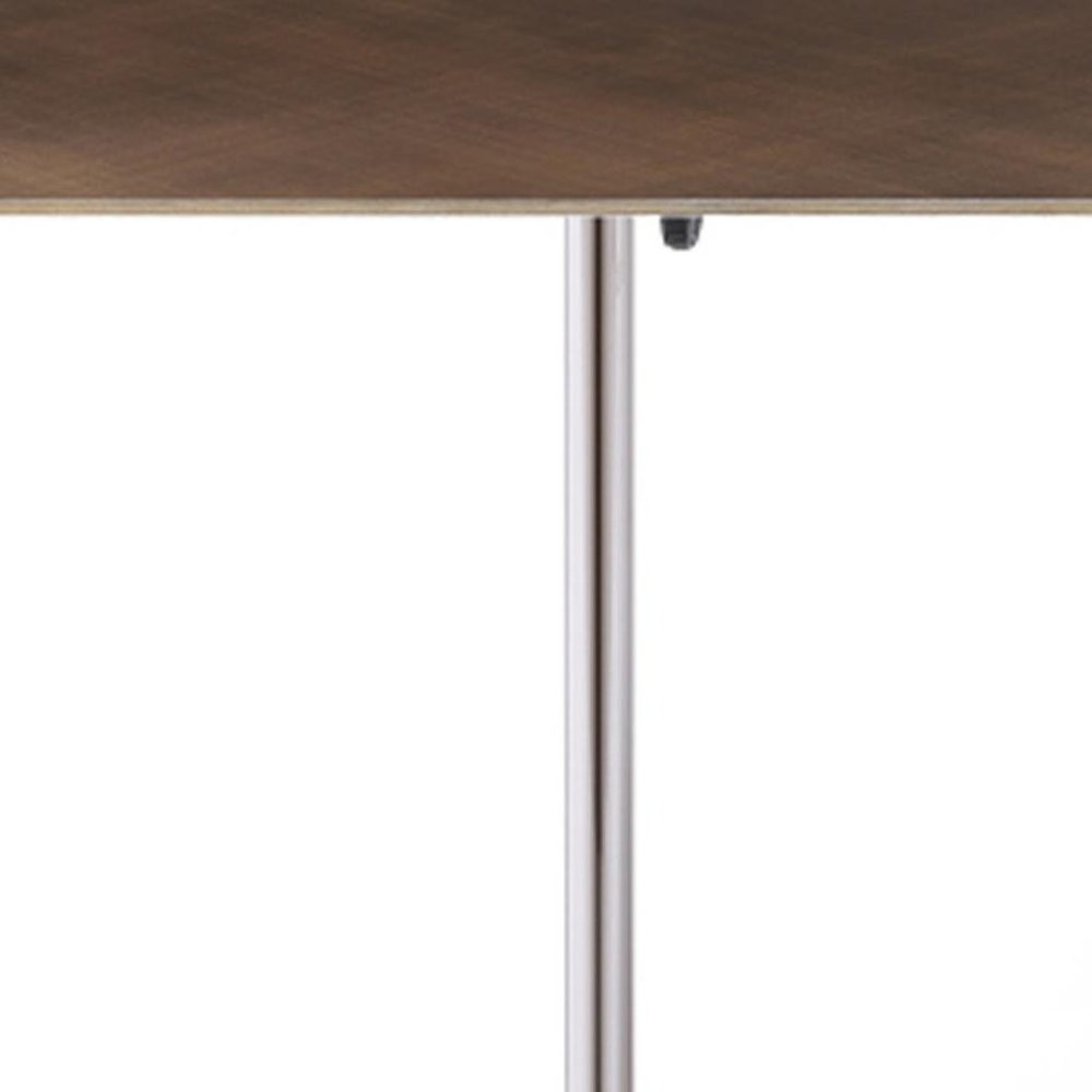 Bronze And Silver Steel Height Adjustable Square Pedestal End Table — view 6