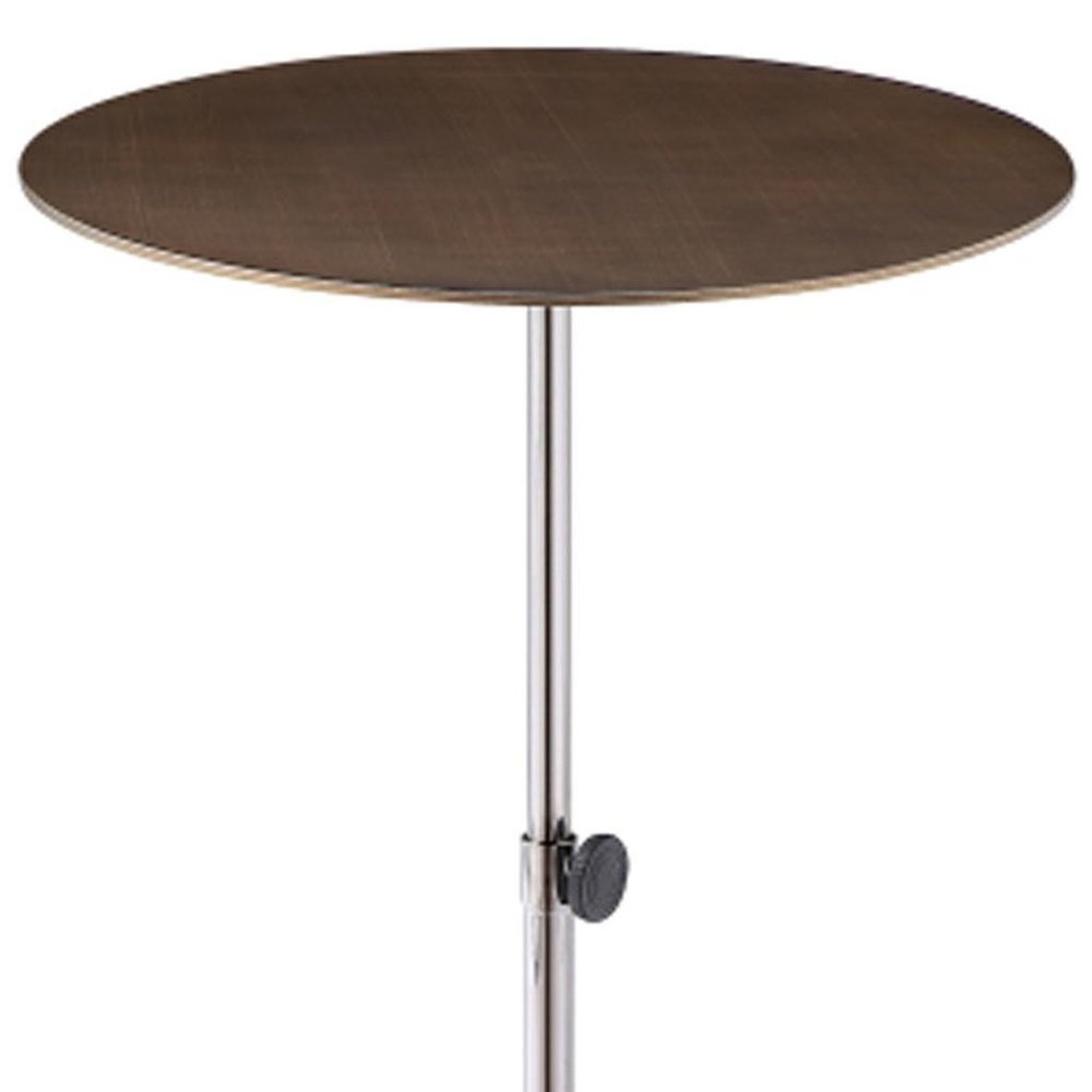 Bronze And Silver Steel Height Adjustable Round Pedestal End Table — view 5