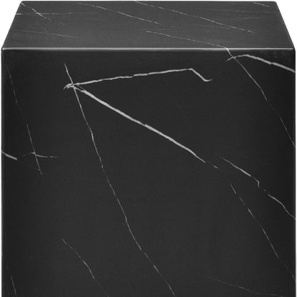 20" Black Marble Square Block End Table HomeRoots