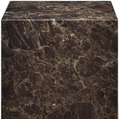 20" Black Marble Square Block End Table HomeRoots