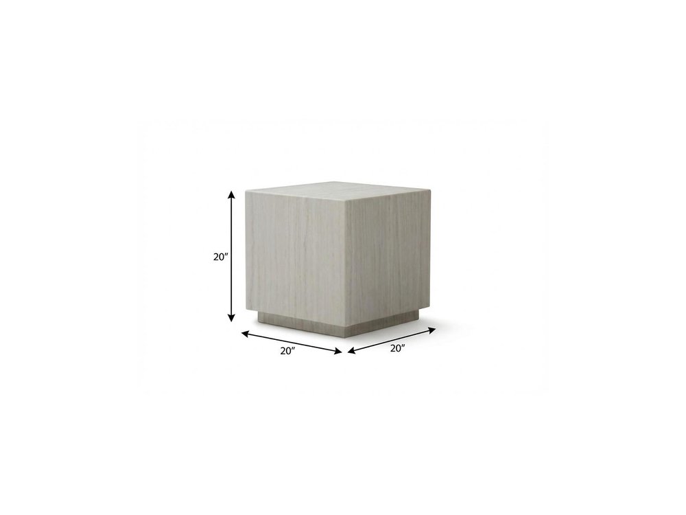 20" Black Marble Square Block End Table HomeRoots