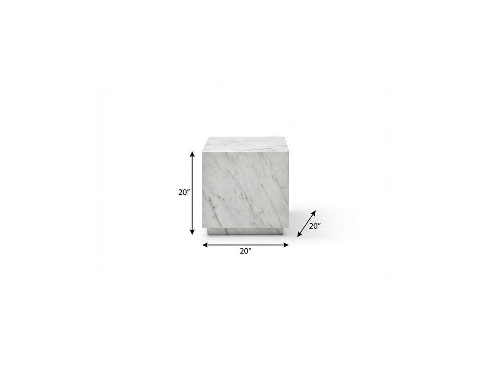 20" Black Marble Square Block End Table HomeRoots