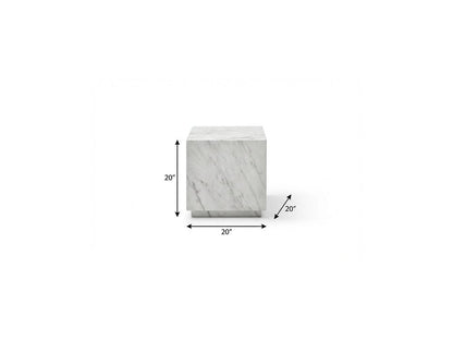 20" Black Marble Square Block End Table HomeRoots