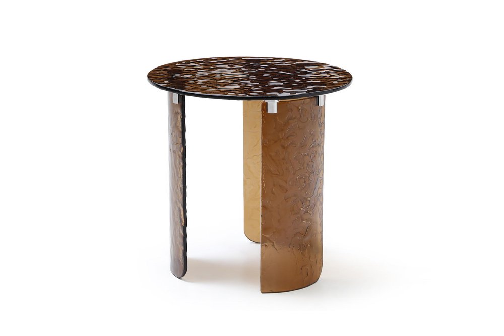 20" Bronze Glass Round End Table — view 2