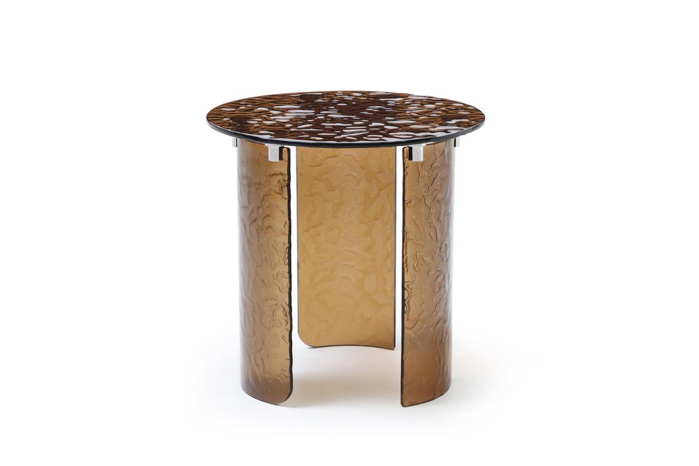 20" Bronze Glass Round End Table HomeRoots