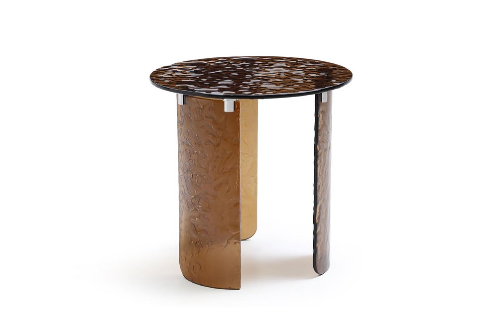 20" Bronze Glass Round End Table — view 4