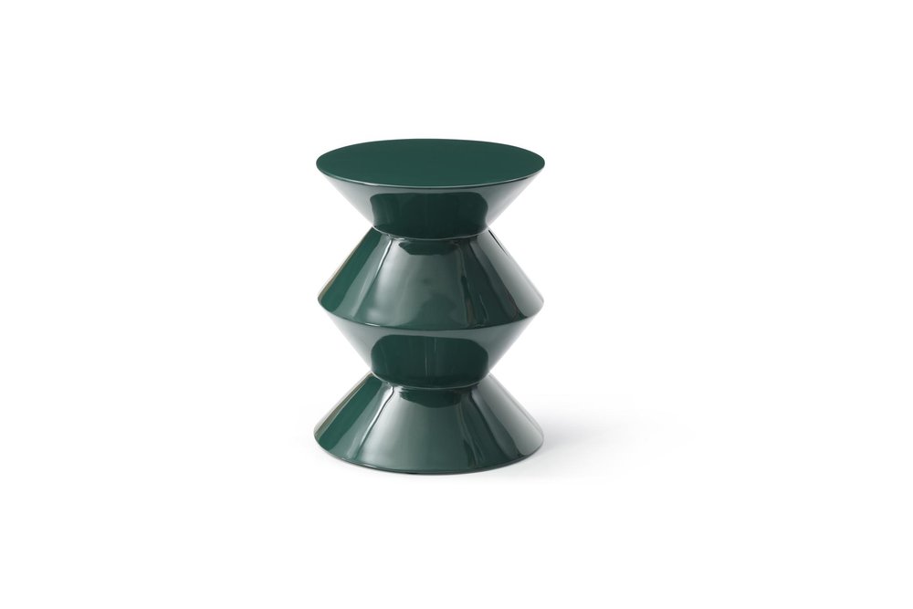 18" Green Wood Round Top Geo Pedestal End Table HomeRoots