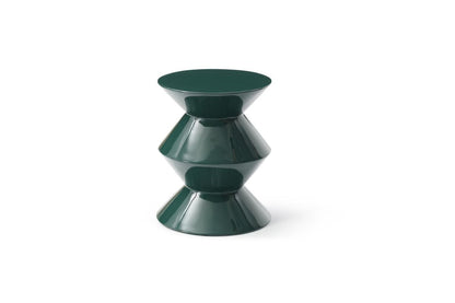 18" Green Wood Round Top Geo Pedestal End Table HomeRoots