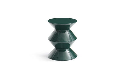 18" Green Wood Round Top Geo Pedestal End Table HomeRoots