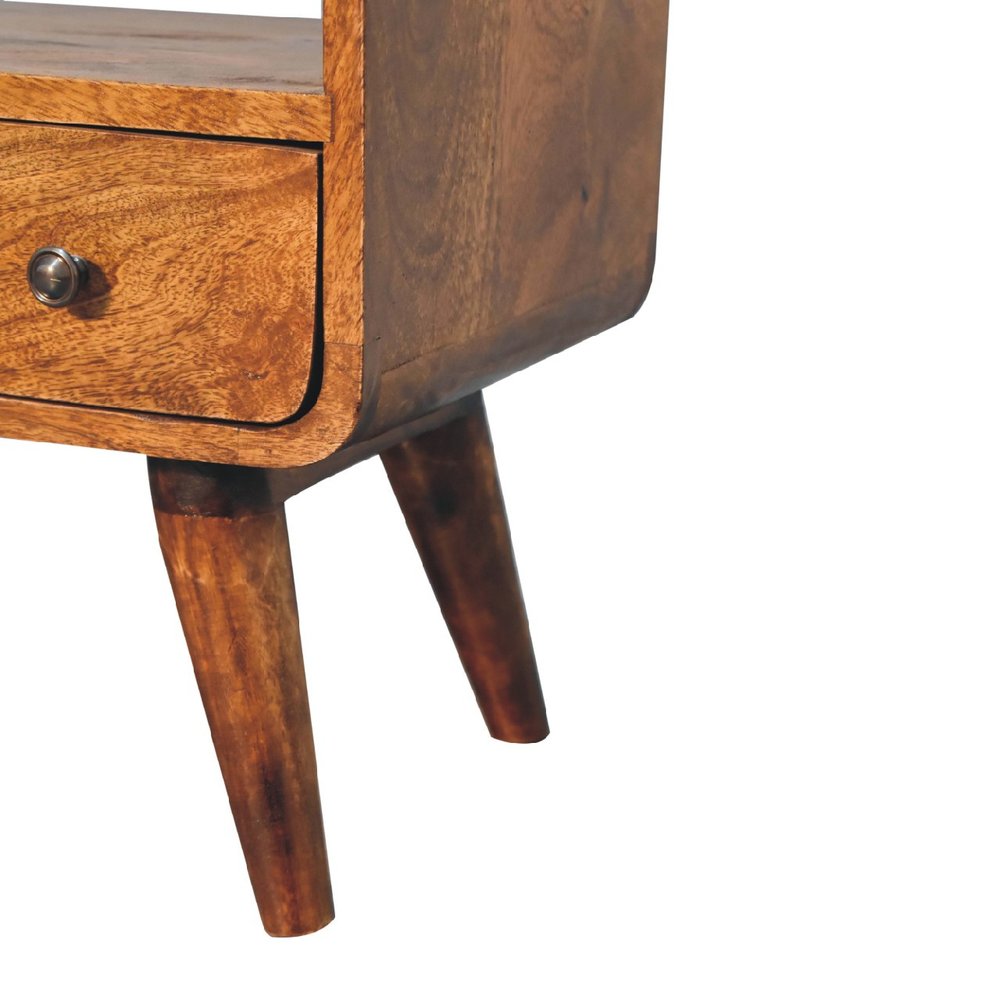 24" Brown Solid Wood Fireplace TV Stand — view 7