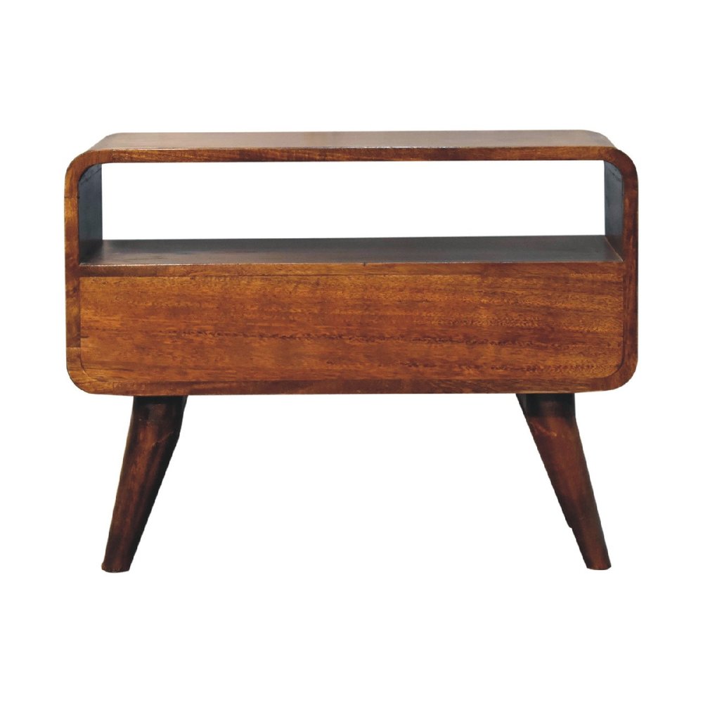 24" Brown Solid Wood Fireplace TV Stand — view 9