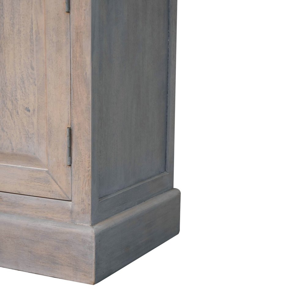 59" Gray Distressed Solid Wood Three Drawer Buffet Table With Two Doors — view 9