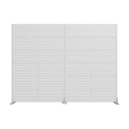 72" White Argyle Steel Six Panel Outdoor Privacy Screen HomeRoots