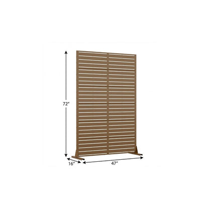 72" Brown Argyle Steel Six Panel Outdoor Privacy Screen HomeRoots