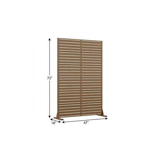 72" Brown Argyle Steel Six Panel Outdoor Privacy Screen