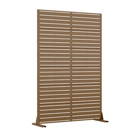 72" Brown Argyle Steel Six Panel Outdoor Privacy Screen