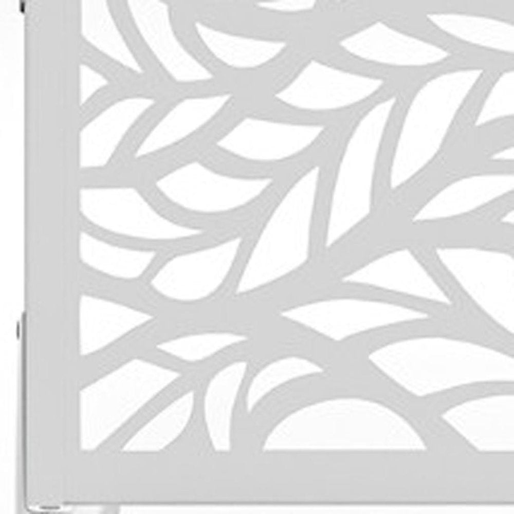 72" White Argyle Steel Three Panel Outdoor Privacy Screen HomeRoots