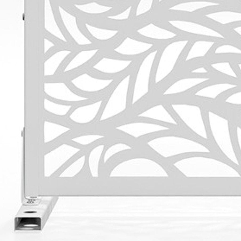 72" White Argyle Steel Three Panel Outdoor Privacy Screen HomeRoots