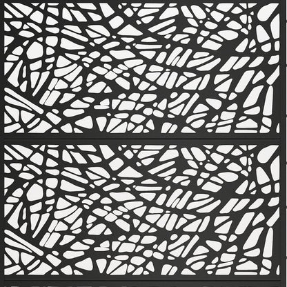 72" Black Argyle Steel Three Panel Outdoor Privacy Screen