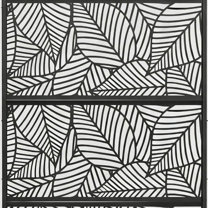72" Black Argyle Steel Three Panel Outdoor Privacy Screen HomeRoots