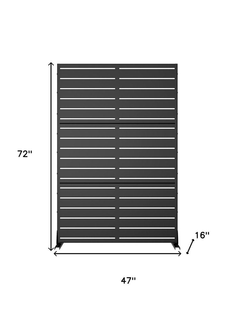 72" Black Argyle Steel Three Panel Outdoor Privacy Screen HomeRoots