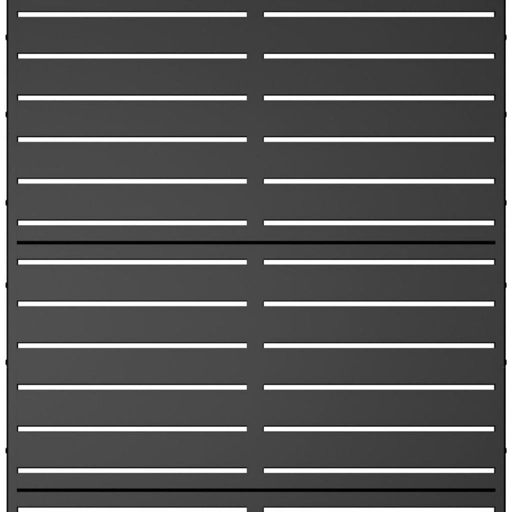 72" Black Argyle Steel Three Panel Outdoor Privacy Screen — view 4
