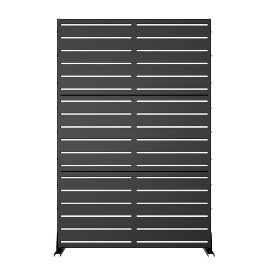 72" Black Argyle Steel Three Panel Outdoor Privacy Screen