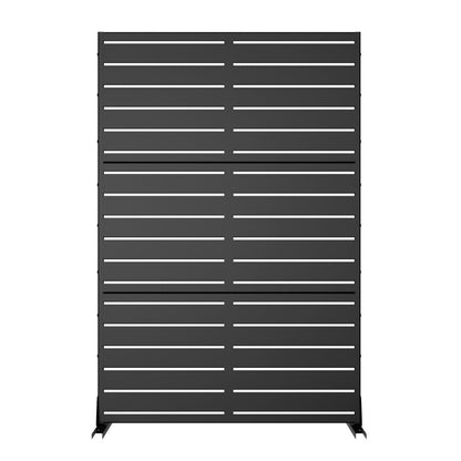 72" Black Argyle Steel Three Panel Outdoor Privacy Screen HomeRoots