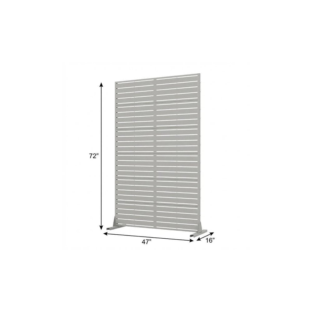 72" Gray Argyle Steel Six Panel Outdoor Privacy Screen — view 2
