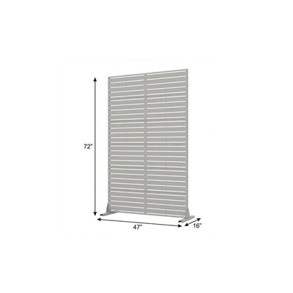 72" Gray Argyle Steel Six Panel Outdoor Privacy Screen