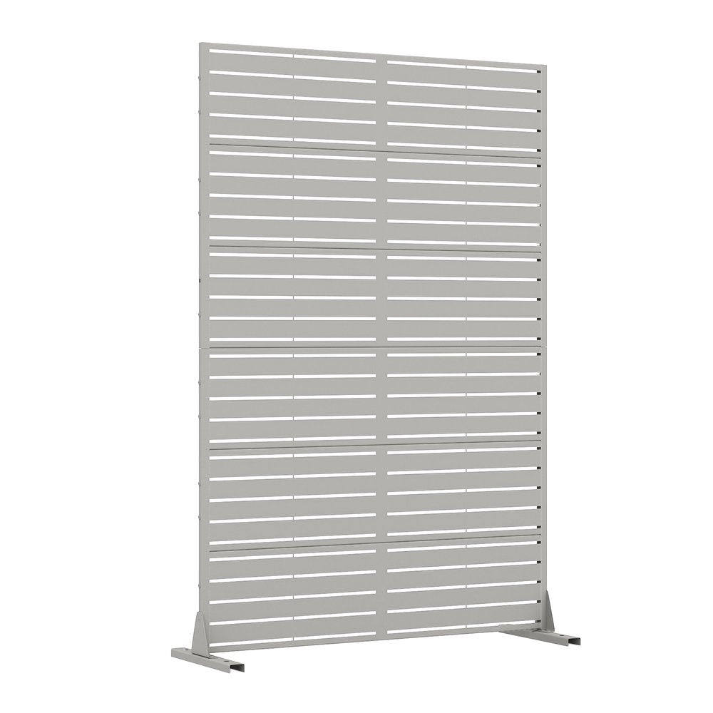 72" Gray Argyle Steel Six Panel Outdoor Privacy Screen — view 1