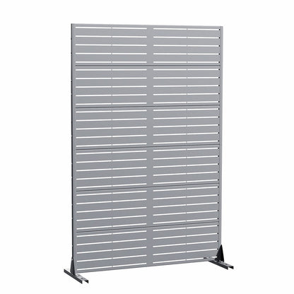 72" Gray Argyle Steel Six Panel Outdoor Privacy Screen