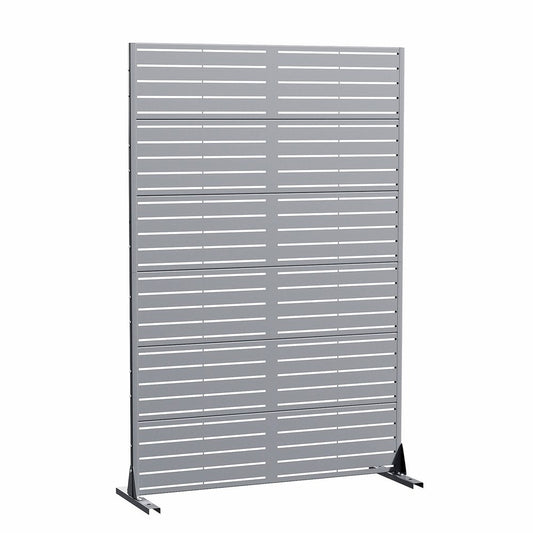 72" Gray Argyle Steel Six Panel Outdoor Privacy Screen