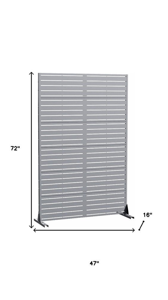 72" Gray Argyle Steel Six Panel Outdoor Privacy Screen HomeRoots