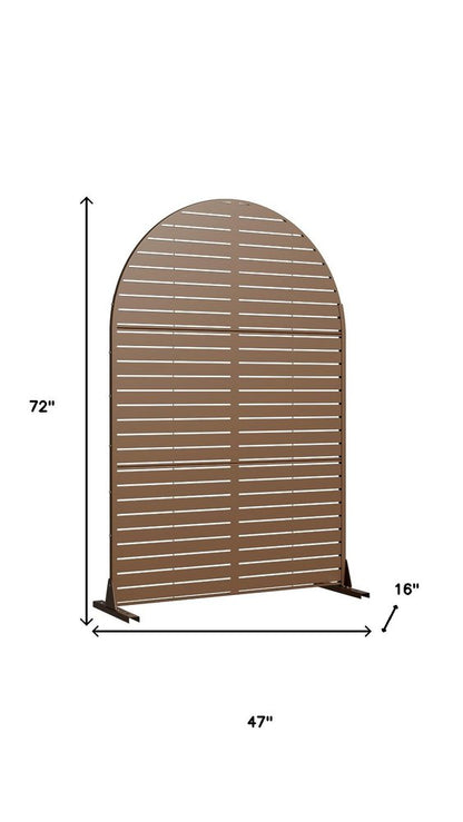 72" Brown Argyle Steel Three Panel Outdoor Privacy Screen HomeRoots