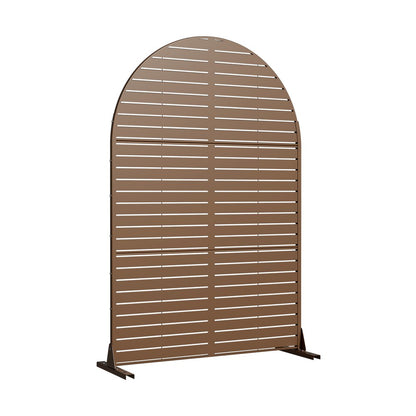 72" Brown Argyle Steel Three Panel Outdoor Privacy Screen HomeRoots