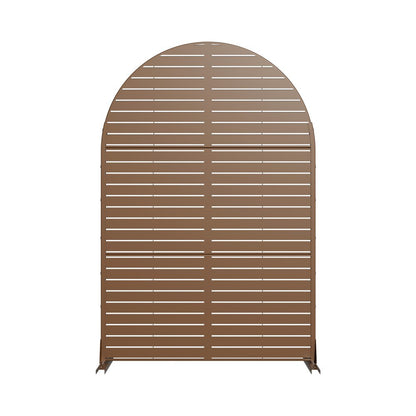 72" Brown Argyle Steel Three Panel Outdoor Privacy Screen HomeRoots