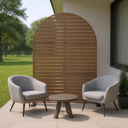 72" Brown Argyle Steel Three Panel Outdoor Privacy Screen HomeRoots