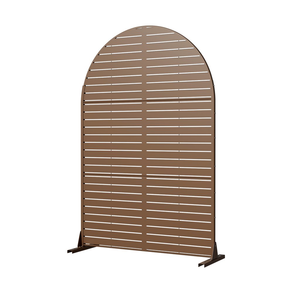 72" Brown Argyle Steel Three Panel Outdoor Privacy Screen HomeRoots