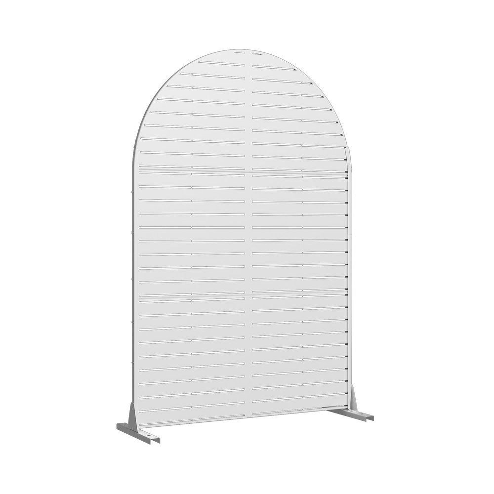 72" White Argyle Steel Three Panel Outdoor Privacy Screen HomeRoots